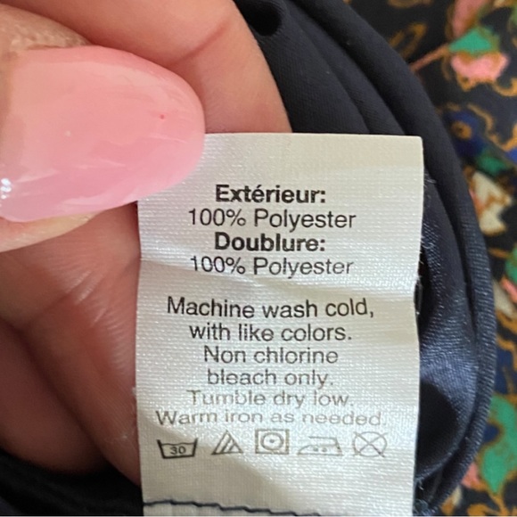 J.Crew Factory flutter sleeve navy blue floral zippered A-Lined dress size 12 - Picture 7 of 9